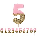 Talking Tables Premium-Qualität Rosa Zahlenkerze Nummer 5 Fünf...