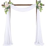 HUHJYUGE Querbehang Schwarz Hochzeitsbogen Deko Gardinen Hochzeit Vorhang Tüllstoff...