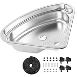 18,9x18,9 Zoll Dreieckige Edelstahl Küchenspüle 304 Edelstahl RV Wohnmobil Waschbecken...