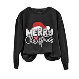 Weihnachtssweatshirt für Damen 2024 Angebot | Weihnachtspullover Damen Weich...