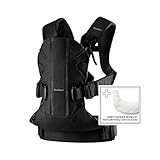 Babybjörn 698001 Babytrage One, Cotton Mix, & Lätzchen weiß, schwarz, 1030 g