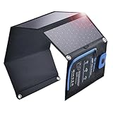 BigBlue 28W Tragbares Solar-Ladegerät mit 2 Ports (USB-C/USB-A), 5V/4A Gesamtausgang,...