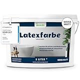 derendo Latexfarbe weiß matt abwaschbar 5L für Innen Küche Badezimmer...