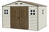 Duramax WoodSide 10 x 8 (7.64 m²) Kunststoff gerätehaus mit 3 festen Fenstern und...