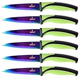 SiliSlick Steakmesser Set - Schillernd/Regenbogen Titanbeschichtete Edelstahlmesser - 5...