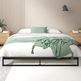 Zinus Trisha Bett 140x200 cm - Höhe 18cm - Metall Plattform Bettrahmen mit Holzlattenrost...