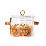 Glastopf Mit Deckel, 1,5L Hitzebeständiger Glasherdtopf, Kochtopf Set Glas Kochgeschirr...