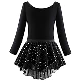 Ballettkleid Langarm Tanzkleid Mädchen Tutu Rock Ballerina Outfit für Kinder Mädchen...