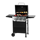 Outdoor Gasgrill mit klappbaren Beistelltischen und Temperaturregelung, ideal für...