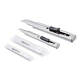 Amazon Basics Universalmesser mit automatischer Verriegelung, Zink-Legierung, 2er-Pack mit...