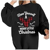 Sunnyuk Halloween Pullover Damen Sexy Langarm Rundhals Katzenpulli Sweatshirt Damen Weiss...