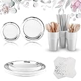 Vexillic Partygeschirr, 200 Stück Pappteller Set, ​Papier Geschirr Set Partyzubehör...