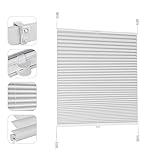 Sekey Plissee ohne Bohren Verdunkelung, Fenster Plissee Klemmfix Jalousie 60 cm...