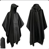 XYNM Regenponcho 3-in-1 Militärponcho wasserdichte Regenmantel Mit Kapuzenhülle...