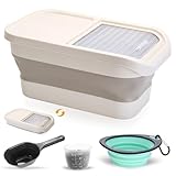 Futtertonne Hundefutter Aufbewahrung 5 kg, Klappbarer Katzenfutter Trockenfutter...