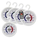 Lantelme 5 Stück Kühlschrank Thermometer Set mit Haken zum aufhängen auch für...