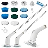 GeeSoul Elektrischer Spin Scrubber, 13 in 1 Elektrische Reinigungsbürste, Große Leistung...