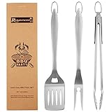 ROMANTICIST 3PCS Überlegener Fester Grillset - Grillzubehör aus Edelstahl im...