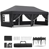 JUMMICO Pavillon 3x6 Wasserdicht Stabil Winterfest Höhe Verstellbar,Faltpavillon...