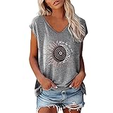 Shirt Damen T-Shirt-Bluse Damen Elegant ärmellose T-Shirt Tops Oberteile Frauen Schwarz...