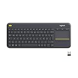Logitech K400 Plus Kabellose Touch-TV-Tastatur mit integriertem Touchpad, HTPC-Tastatur...