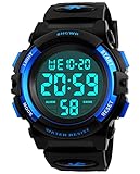 BHGWR Jungen Digitaluhren, Kinder Sport 5 ATM wasserdicht Digital Uhren mit Alarm/Timer/EL...