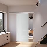 inova Glas-Schiebetür Komplettset 755x2035 mm satiniert mit Griffknopf und beidseitiger...