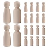20 Stück Holzfiguren zum Bemalen Spielfiguren Puppen zum Anmalen Holz Familie...