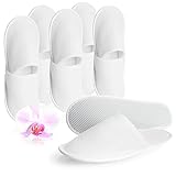 COM-FOUR® 6 Paar Frottee Slipper - gemütliche Hausschuhe mit Rutschfester Sohle -...