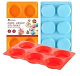 Mumulo 3 x Muffin-Backform, Silikon-Eierform für Frühstücks-Sandwiches, 7,6 cm, runde...