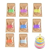YILANJIN Kerzensand Set, 8 Stück Paraffinwachs für Kerzen, 8 Farben Wachsgranulat für...