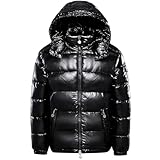 Winterkapuzenjacke, warm, mittleres Gewicht, Metallic-Daunenjacke, Reißverschluss,...