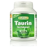 Taurin, 500 mg, hochdosiert, 120 Kapseln, vegan -bekannt aus den Energy-Drinks. OHNE...