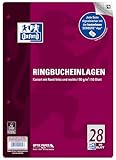Oxford Ringbucheinlagen A4 kariert mit Doppelrand, Lineatur 28, 50 Blatt