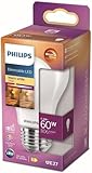 PHILIPS LED Classic E27 WarmGlow Lampe, 60 W, Tropfenform, dimmbar, matt,...