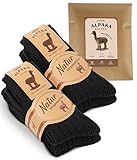 CAOZITOU 4 Paare Alpaka Socken Herren Damen,Wollsocken Warme Winter Strick...