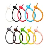 Belvanr Rouladen Silikonbänder 24 Stück Bunte Silikon Krawatten Tasche Colorful-Silikon...