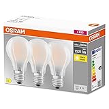 OSRAM LED-Lampe, Sockel: E27, Warm weiß, 2700 K, 11 W, Ersatz für 100-W-Glühbirne,...