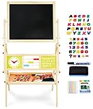 Mamabrum, Spieltafel aus Holz, doppelseitige Kindertafel Magnetisch und Kreide...