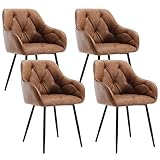 WOLTU 4er Set Esszimmerstühle, Küchenstuhl, Stuhl Esszimmer Wohnzimmer, ergonomischer...