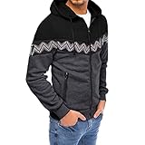Mymyguoe Pullover Schwarz Herren Sweatshirt Jacke Freizeitjacke Felljacke Kapuze...