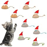 SPERMUOY Weihnachts katzenminze Spielzeug,8 Stück Katzenspielzeug Mäuse...