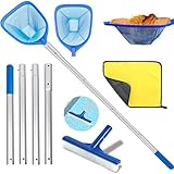 HEYIDAMAI Pool Kescher, Pool kescher Feinmaschig 187cm Lang, Pool Kescher Fein 14cm Tief,...