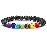 HQYBZP Chakra Armband,Chakra Armband Echte Steine,Lava Stein...