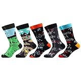 WeciBor Herren Lustige Bunte Baumwolle Socken, 5 Paar Mehrfarbig Fahrräder,...
