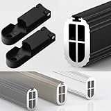 Langlebige, rutschfeste Aluminium-Kleiderstange, leise, zuschneidbar, max. 136 kg,...