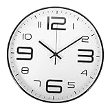 ABOOFAN Wanduhr Quarz Dekorative Nicht Tickende Wanduhr mit Schwarzem für Wohnzimmer...