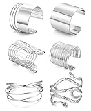 ORAZIO 6 Stück Arm Manschette Oberarm Band Manschette Armband Armreif für Frauen Silber...
