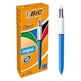 BIC 4 Farben Kugelschreiber Set 4 Colours Original, 12er Pack, Ideal für das Büro, das...