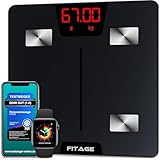FITAGE Personenwaage digital Testsieger 2024, Körperwaage bis 180kg,...